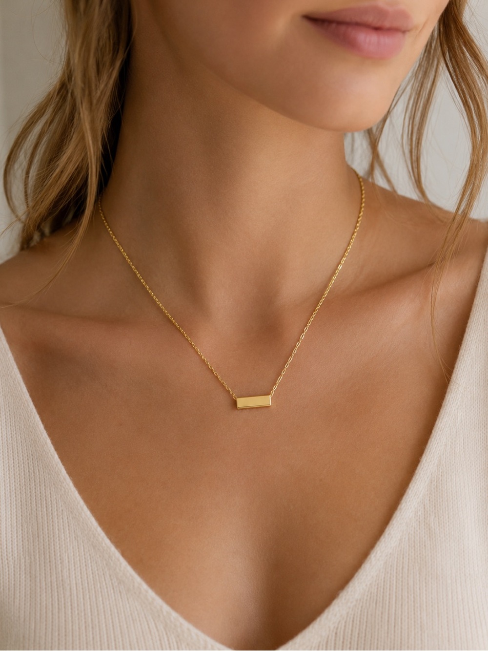 18K Gold Plated Bar Layering Necklace